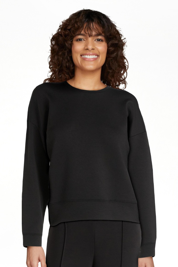 Scoop Women's and Women's Plus New Scubaknit Cropped Sweatshirt with Drop Sleeves, Sizes XS-4X | Walmart (US)