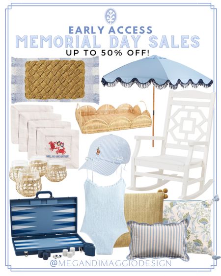 Memorial Day Sales early access items are here!! Score big up to 50% OFF these coastal home outdoor finds!! Like this gingham rug perfect for a summer front porch now just $68! 🙌🏻 And LOVE this new poly wood rocker that’s on major sale!! This new tie strap one piece swimsuit is 50% OFF!! 🤯 And love these affordable pillows! Even more linked 🤍

#LTKHome #LTKSaleAlert #LTKSeasonal