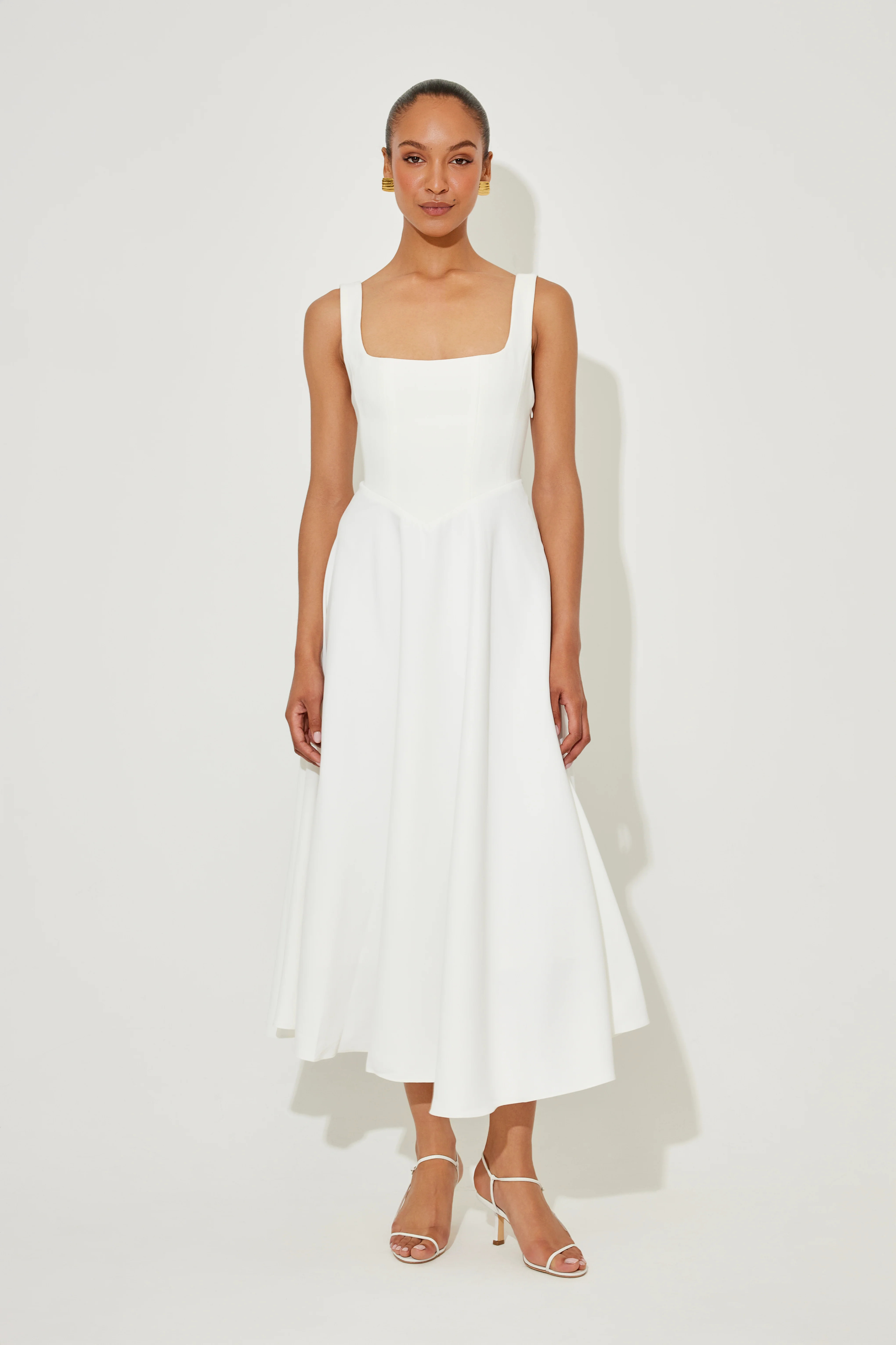 The Ultimate Muse High Waist Square Neck Midi Dress | Odd Muse