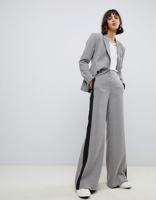 ASOS DESIGN check wide leg suit trousers | ASOS UK