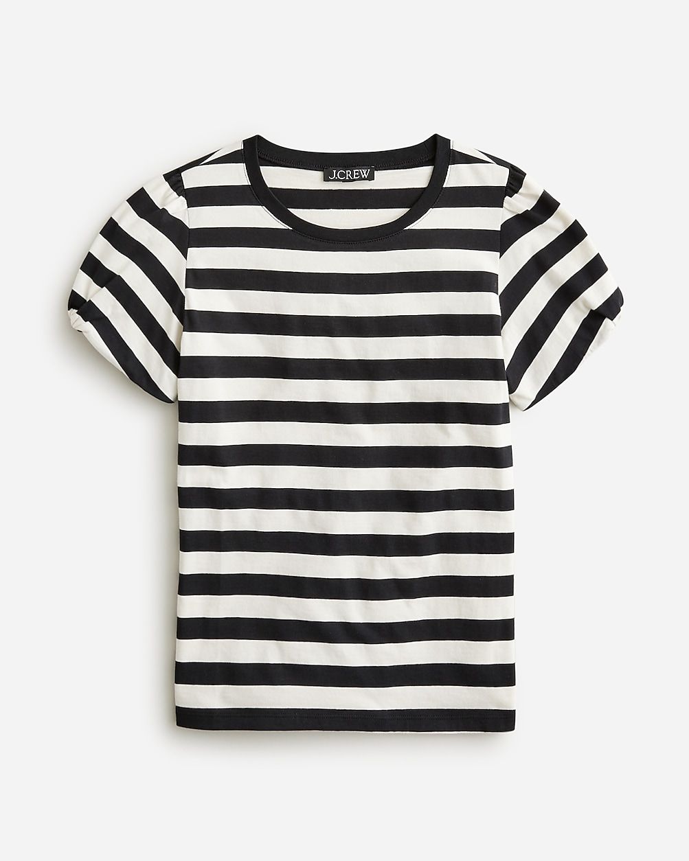 Vintage jersey puff-sleeve T-shirt in stripe | J.Crew US