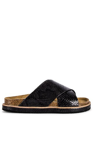 Sidelines Footbed Sandals in Black | Revolve Clothing (Global)