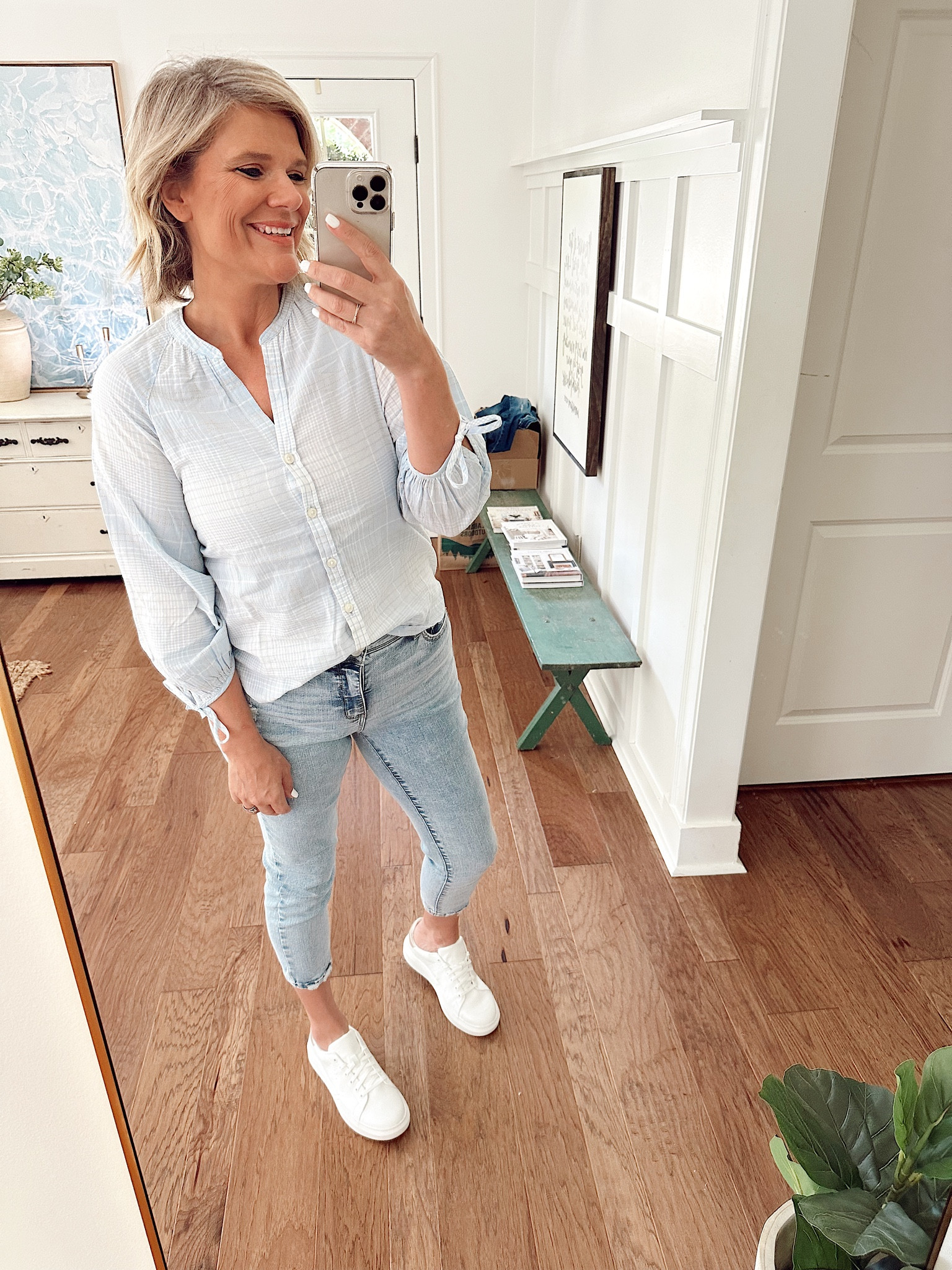 Casual summer date night outfit from @walmartfashion Wearing a size 8 in the jeans and a medium in the top. Love the ties on the sleeves! #walmartpartner #walmartfashion #LTKfit

#LTKunder50 #LTKFind