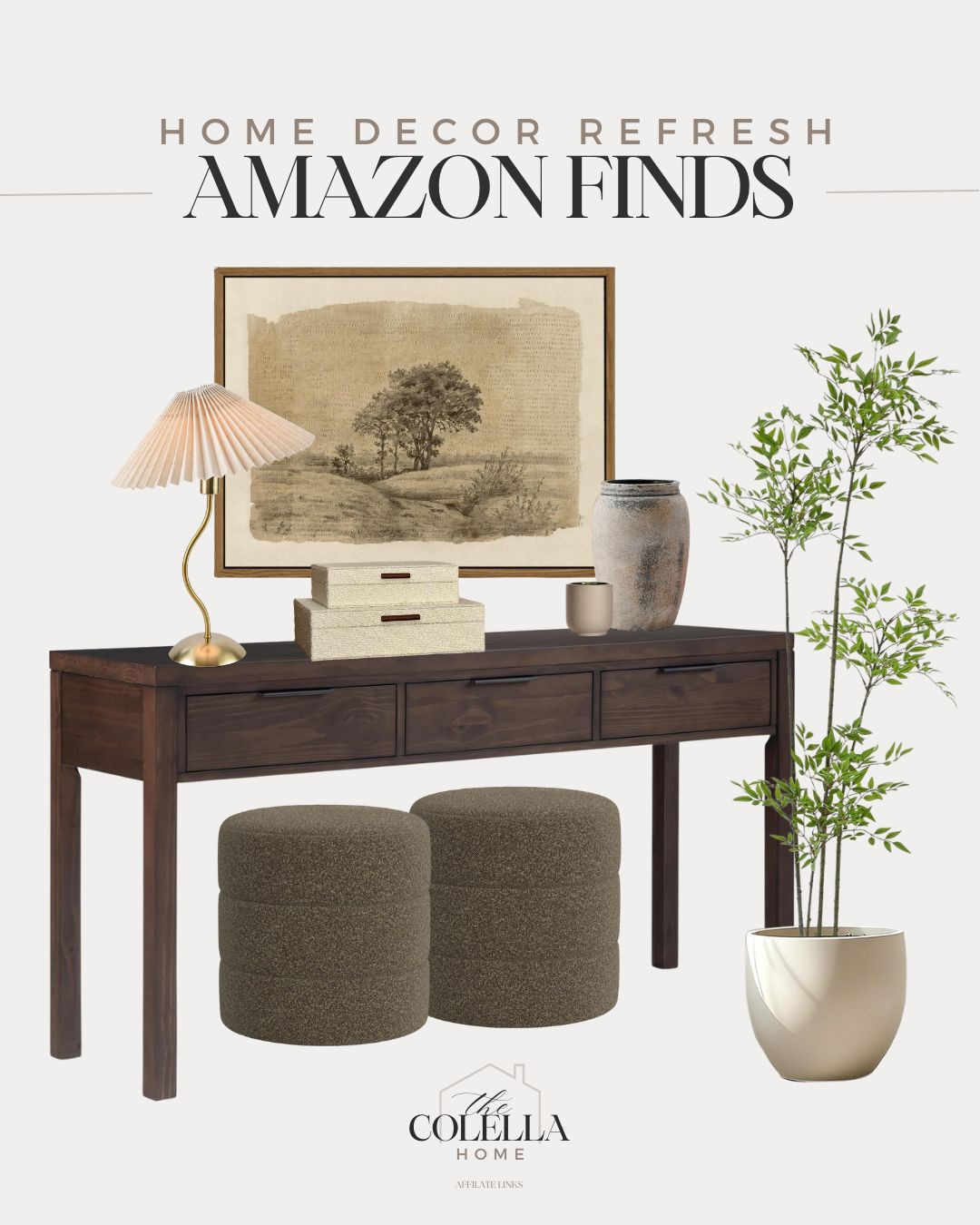 Refresh your living space with these stylish Amazon finds. The perfect mix of modern and organic decor! Affordable home finds, earthy organic, new year decor refresh, entryway, greenery, brown, black, trending for 2026.

#LTKFindsUnder50 #LTKHome #LTKFindsUnder100
