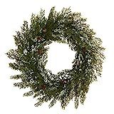 Nearly Natural 20in. Snowed Artificial Cedar Wreath with Pine Cones, Green | Amazon (US)