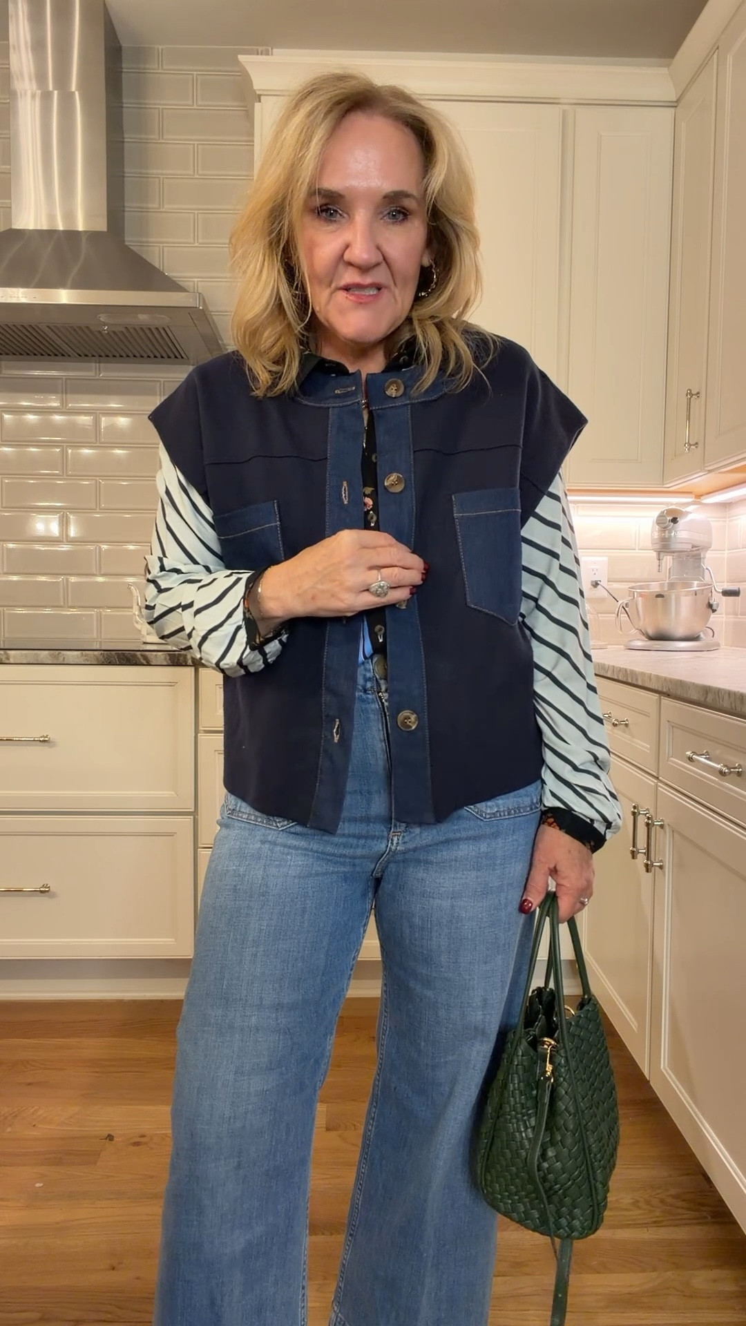 RESTOCKED! 
Vest size medium 
Colette jeans 29 reg 
Paz color block print blouse medium 
Boots tts 
Bag/tote has a few colors available 

#LTKOver40 #LTKSaleAlert #LTKootd