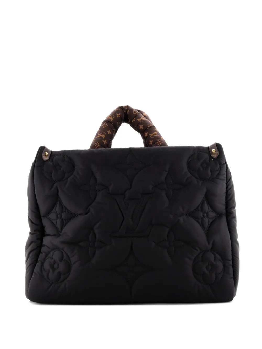 Louis Vuitton Pre-Owned Pillow OnTheGo Tote Monogram Quilted Econyl Nylon MM satchel - Black | Farfetch Global