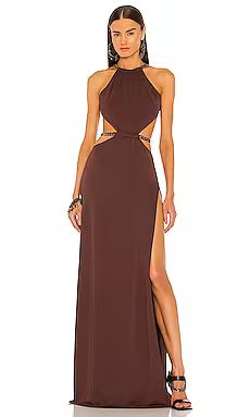DUNDAS x REVOLVE Moon Maxi Dress in Chocolate Brown from Revolve.com | Revolve Clothing (Global)