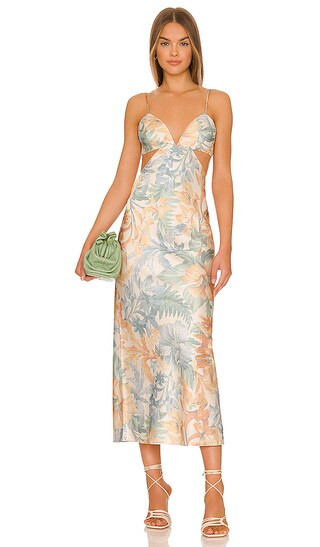 Jacy Midi Dress in Island Bouqet | Revolve Clothing (Global)