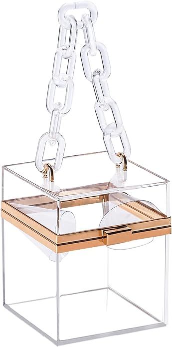 WEDDINGHELPER Transparent Clear Acrylic Square jelly Evening Bag for Women | Amazon (US)