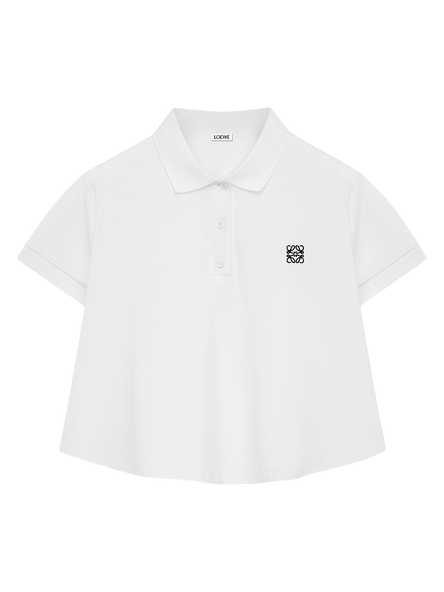Women's Trapeze Cotton-Blend Polo Shirt - White - Size Large | Saks Fifth Avenue
