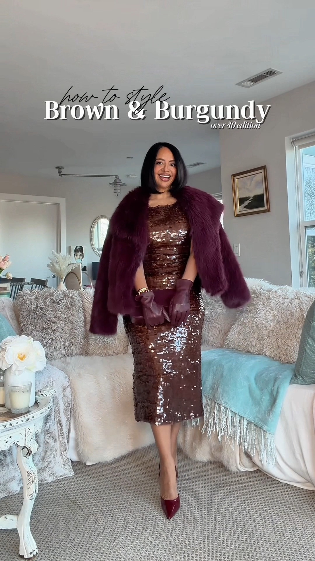 Color Combo tip! How to style a brown and burgundy outfit 🥂 Great transitional outfit for a night out or date as we move from late winter to early spring ✨

#LTKOver40 #LTKootd #LTKPetite