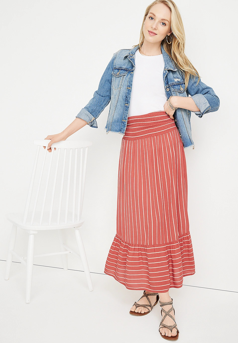 Striped Convertible Midi Dress | Maurices