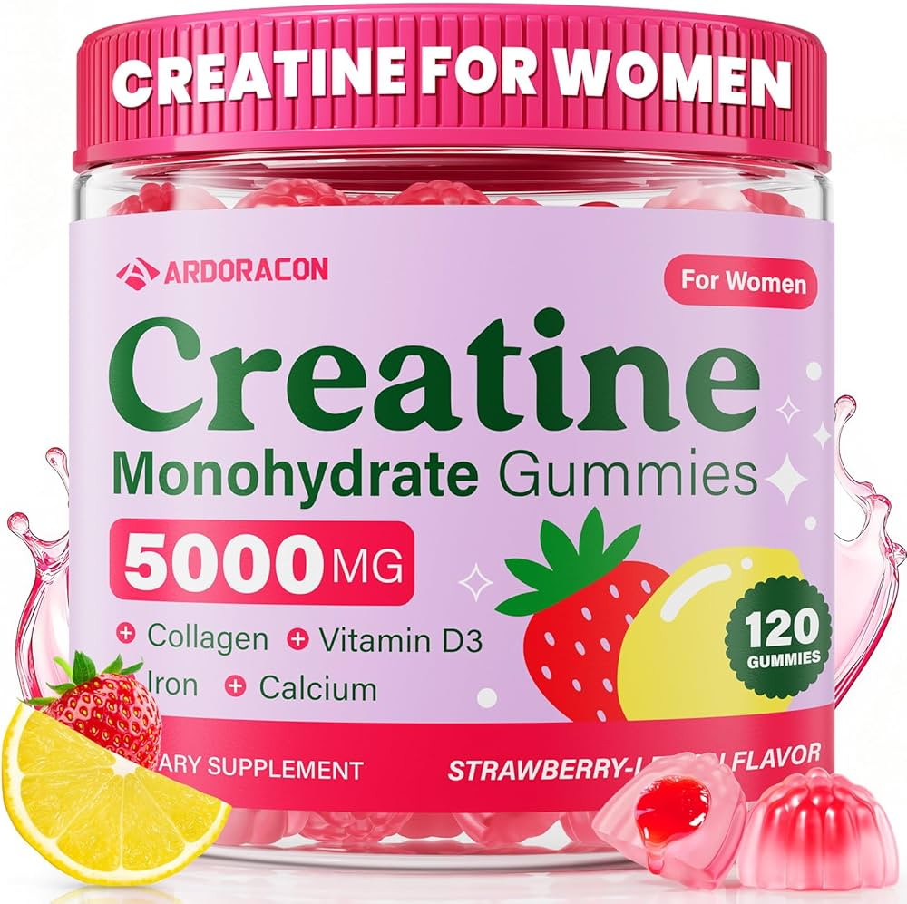 Creatine for Women, Creatine Monohydrate Gummies with Collagen, Vitamin D3 & Calcium for Muscles,... | Amazon (US)