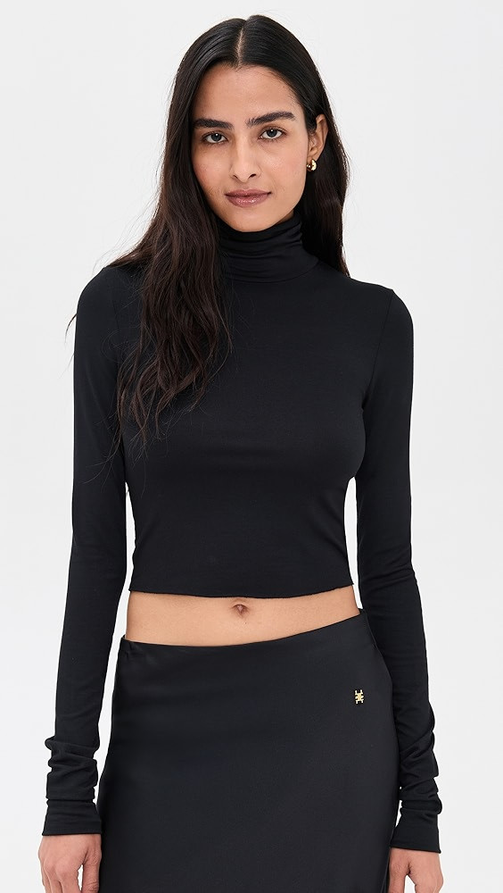 Cropped Fitted Turtleneck Top | Shopbop