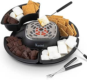 Kusini Smores Maker Tabletop Indoor - Flameless Electric Marshmallow Roaster – 4 Detachable Tra... | Amazon (US)