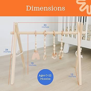 Modern Wooden Baby Play Gym for Babies 0-12 Months Cognitive & Motor Skills Foldable Infant Play ... | Amazon (US)