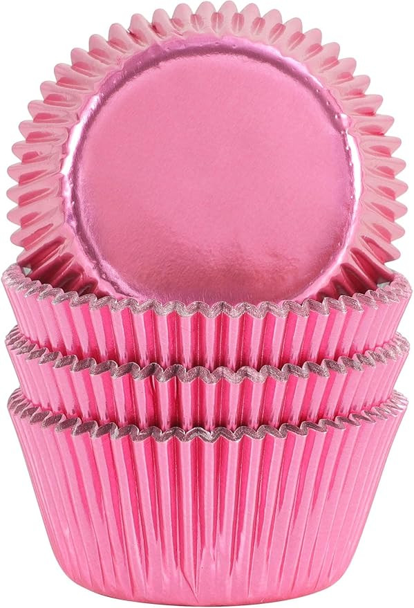 Gifbera Standard Pink Foil Cupcake Liners Wrappers Baking Cups for Baking 100 Count, Pink | Amazon (US)