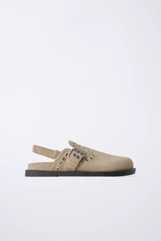 STUDDED SUEDE CLOGS | Zara US