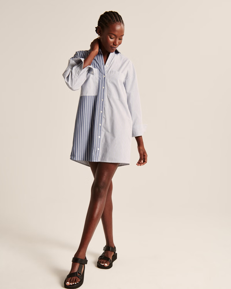 Relaxed Poplin Shirt Dress | Abercrombie & Fitch (US)