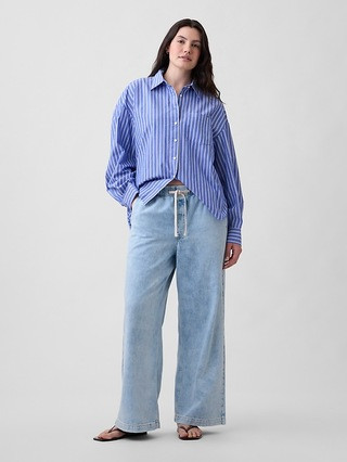 High Rise Pull-On Wide-Leg Jeans | Gap Factory