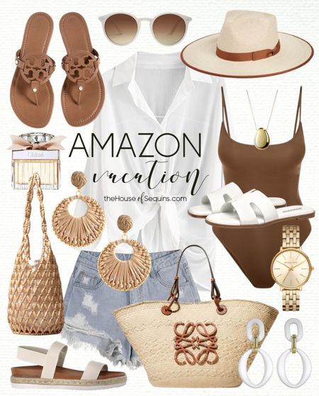 Shop these Amazon Vacation Outfit and Resortwear finds! Travel outfit resort wear, swimsuit coverup, denim shorts, beaded bag, Loewe basket bag, Tory Burch Miller sandals, sun hat and more! 

Follow my shop @thehouseofsequins on the @shop.LTK app to shop this post and get my exclusive app-only content!

#liketkit 
@shop.ltk
https://liketk.it/4x3br

#LTKswim #LTKtravel #LTKstyletip
