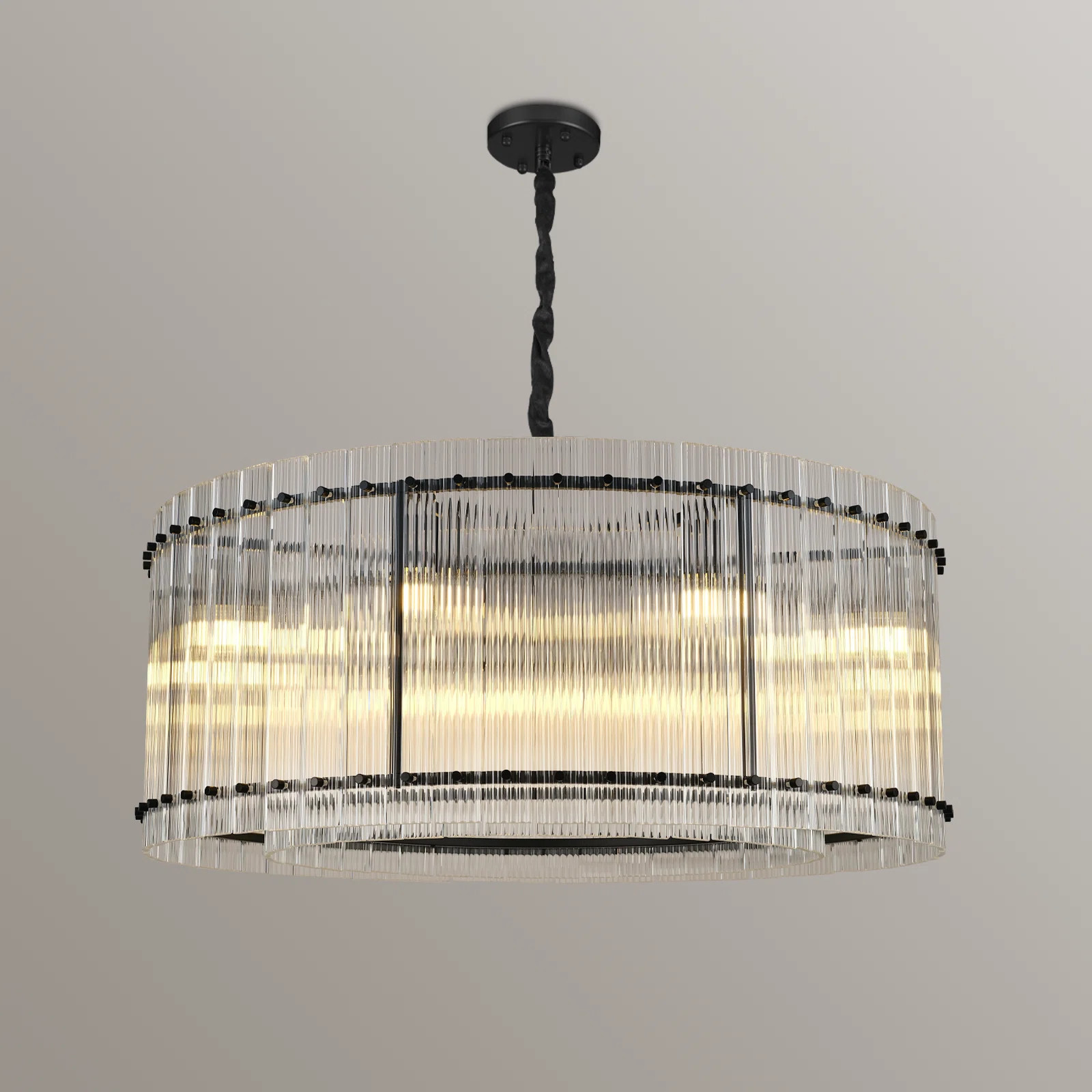 8-light 37''W Round Dimmable Tiered Chandelier with Crystal Accents(Bulbs Included) | Wayfair North America