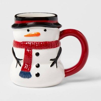 13oz Earthenware Snowman Christmas Mug - Threshold™ | Target