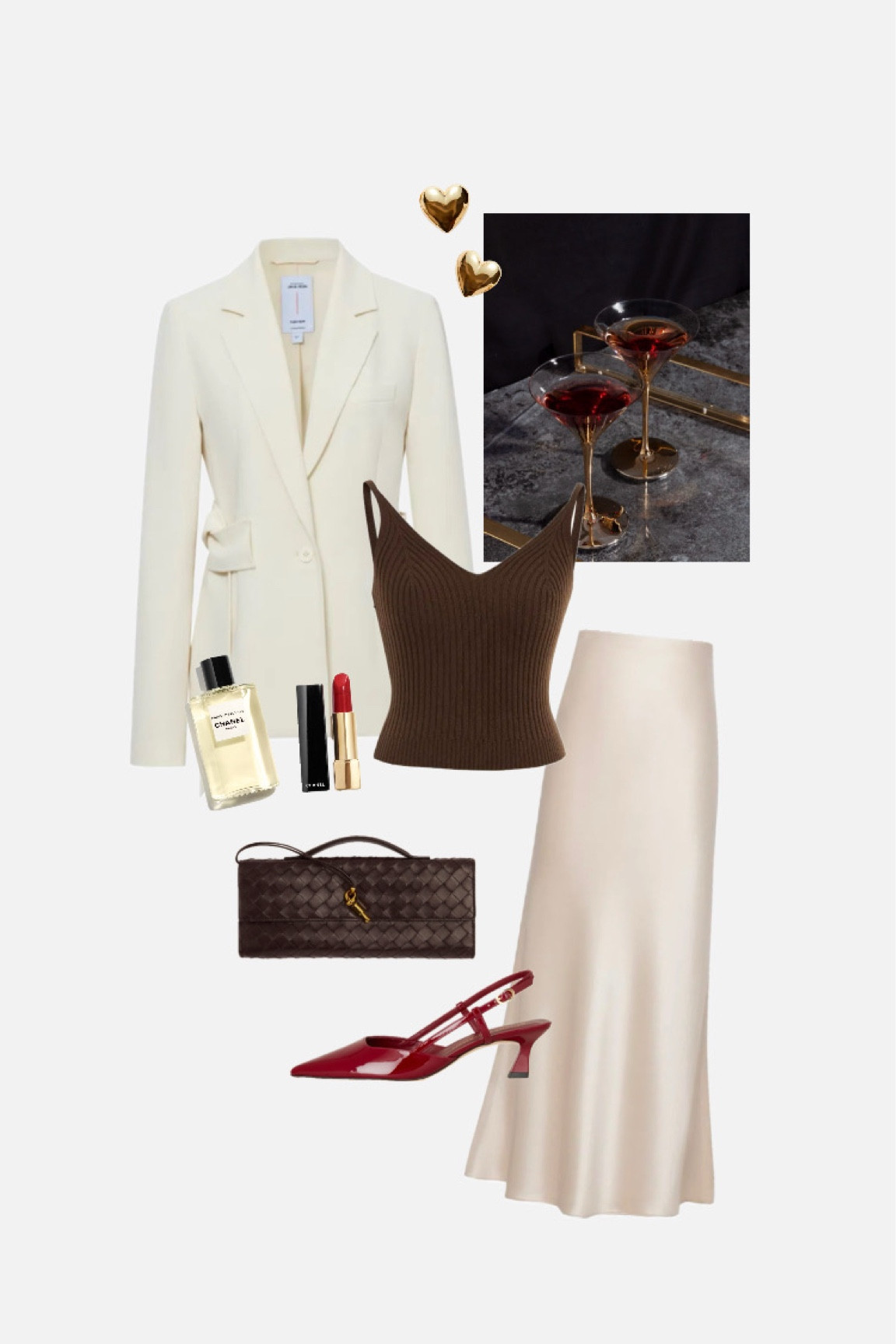 Valentine‘s Day Look 1 ♥️

use FABKATE12 for 12% on everything at fbrq.com


#satinskirt #beigesatinskirt #whiteblazer #chanellook
#valentinesday #goingoutdress #elegantlook #satindress #pointyshoes #redshoes #redheels #roteabsatzschuhe #bottega #pouch #clutch #minibag #eveningbag #eveninginspo #eveningoutfit #browntop #eveninglook #vintageearrings #heartearrings #goldhearts #vintageohrringe #langcollier #longnecklace #girlsnightoutfit #datenightoutfit 

#LTKstyletip #LTKdeutschland #LTKpartywear