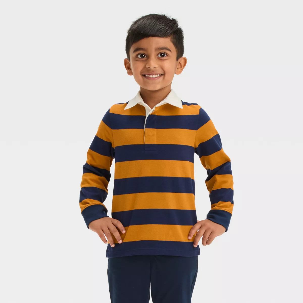 Toddler Boys' Long Sleeve Striped Rugby Shirt - Cat & Jack™ | Target