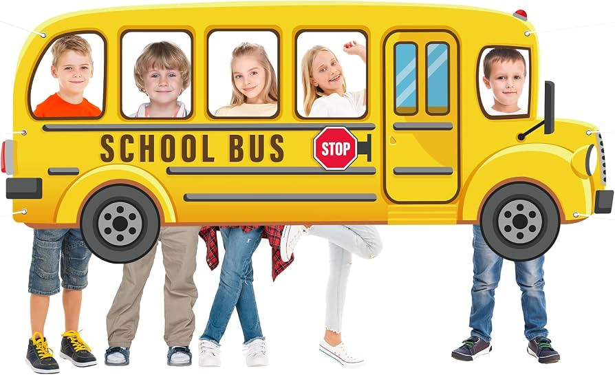 School Bus Photo Prop, Large 76.2X 33 Inch Back to School Backdrop Party Sign Decoration, Selfie ... | Amazon (US)