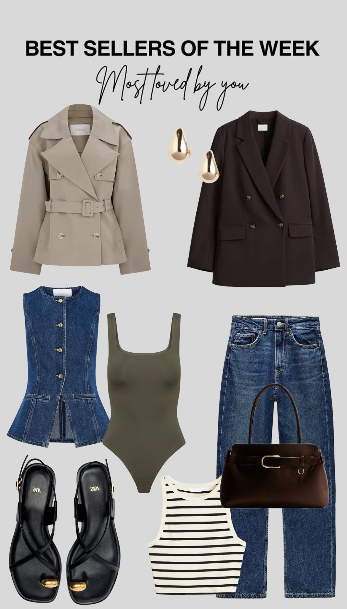 Best sellers of the week! ✨

#bestseller #denimwaistcoat #jeans #trenchcoat 

#LTKspring #LTKbag #LTKstyletip