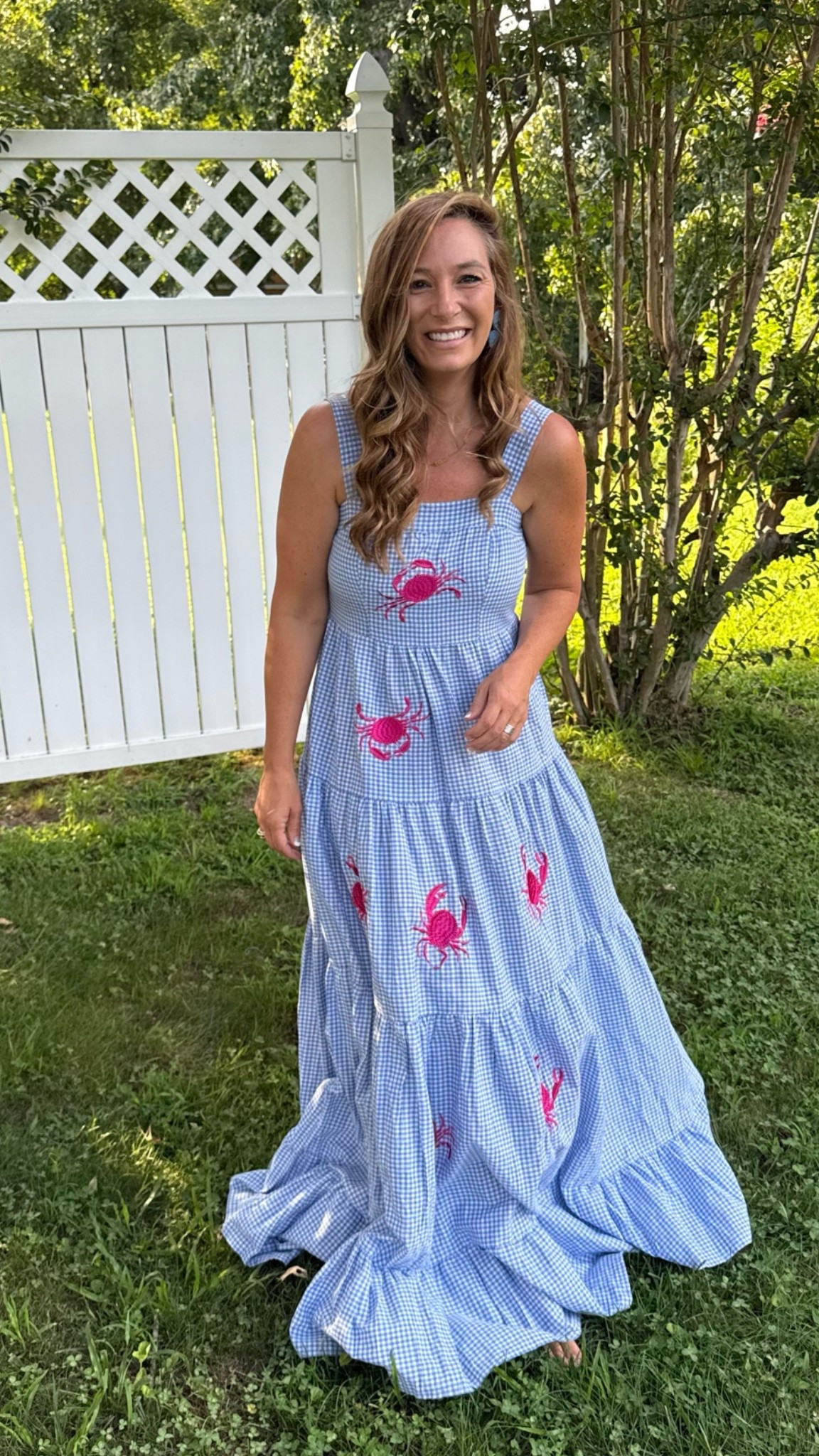 Crab Fest Night! Blue gingham / crab dress / theme maxi dress

#LTKSaleAlert #LTKootd #LTKOver40