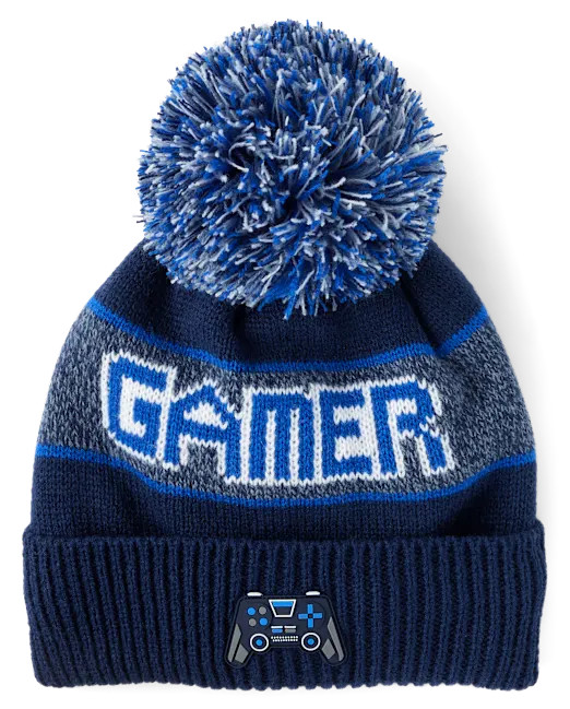 Boys Gamer Pom Pom Beanie - blue | The Children's Place