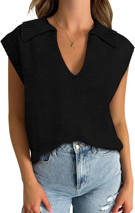 Yousify Summer Sweater Vest Women 2024 Basic Fashion Clothes Trendy Cute Tank Tops S-2XL | Amazon (US)