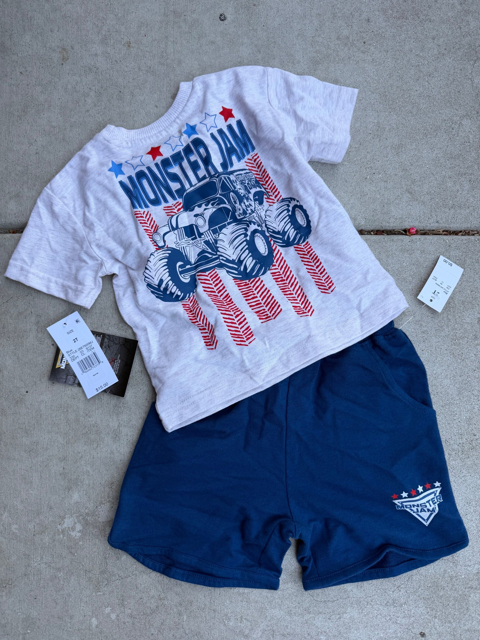 Monster, jam, red, white, and blue. I don’t think you get much better. This is new at target and only $15 crazy! Careful

#LTKootd #LTKBaby #LTKmomlife