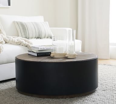 Brockton 39.5&quot; Round Reclaimed Wood Coffee Table | Pottery Barn (US)