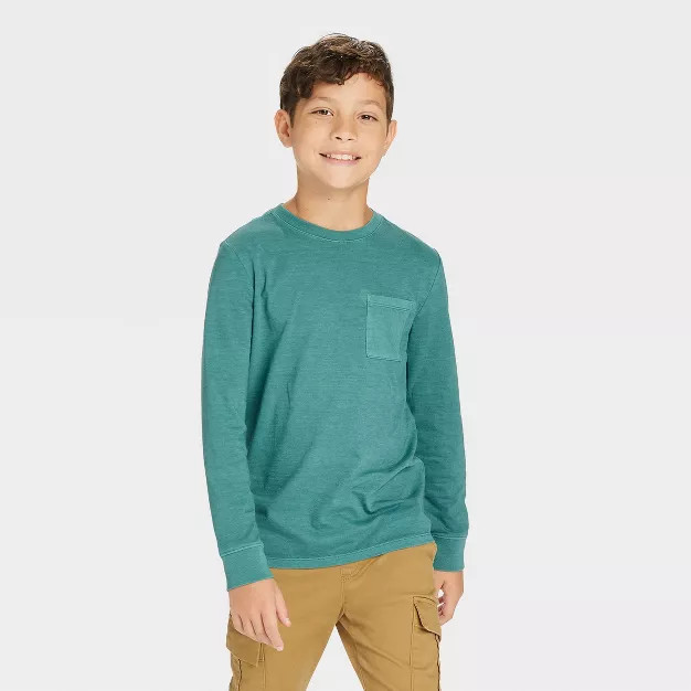 Boys' Long Sleeve Washed T-Shirt - Cat & Jack™ | Target