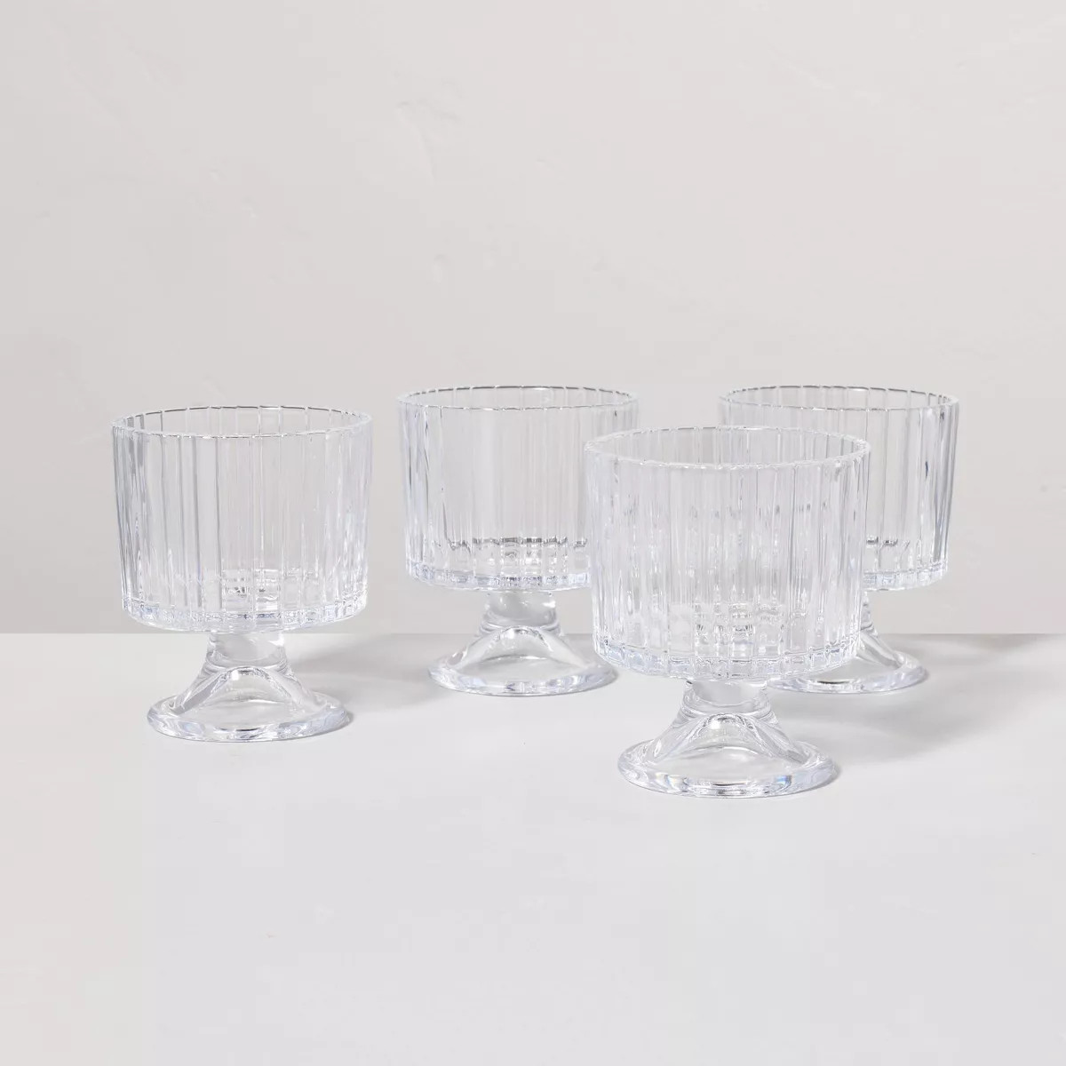 4pk 8oz Fluted Glass Parfait Cup Set Clear - Hearth & Hand™ with Magnolia | Target