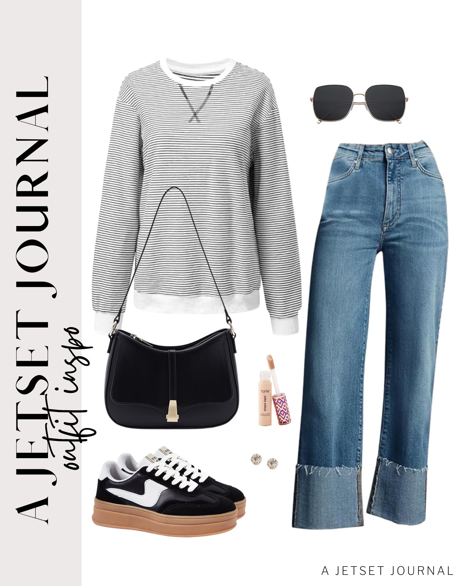 Styling my new striped crewneck pullover for the season. Such an easy go to piece.
faux leather jacket, square sunglasses, wide leg high waisted jeans,  trendy look, viral products, casual outfit idea, how to style, ways to style, amazon fashion, affordable style, shoe inspo, winter to spring outfit, winter to spring style, transitional style

#LTKU #LTKSeasonal #LTKootd