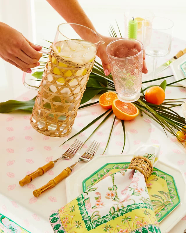 Raffia Wrapped Glass Pitcher | Lilly Pulitzer | Lilly Pulitzer
