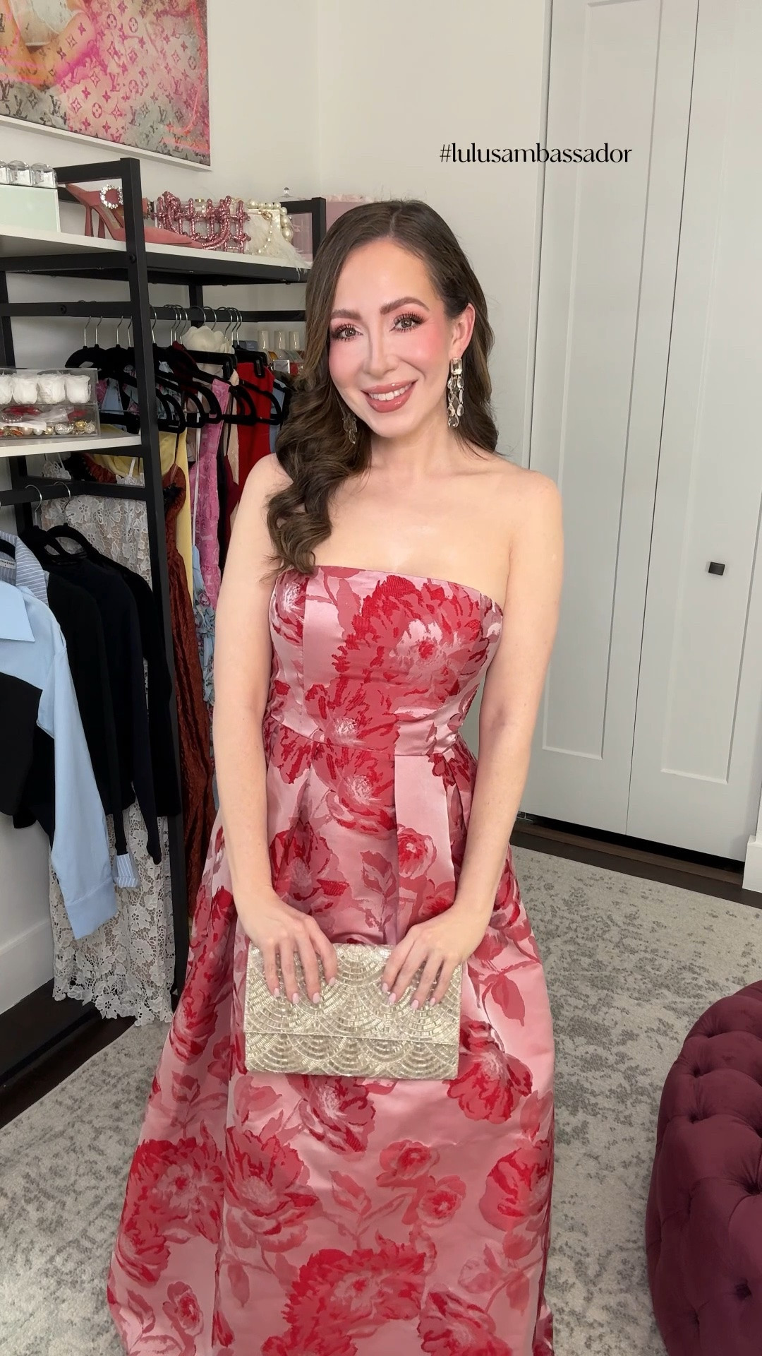 Summer nights call for the prettiest dresses, and @Lulus  truly has a look for every occasion ✨ I’m obsessed with this stunning pink floral jacquard maxi dress. From the strapless neckline to the tie-back detail that cinches the waist perfectly, every detail feels so feminine and elegant. It’s comfortable, flattering, and such a beautiful option for any nighttime event this summer

#LTKSeasonal #LTKWedding #LTKSaleAlert