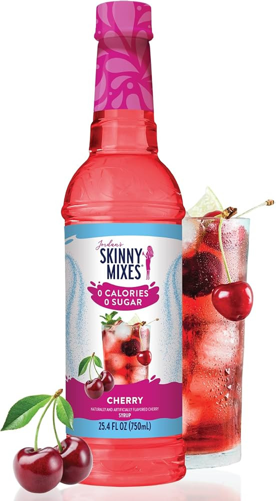 Jordan's Skinny Mixes Sugar Free Syrup, Cherry Flavor, Fruit Flavored Water Enhancer, Drink Mix f... | Amazon (US)