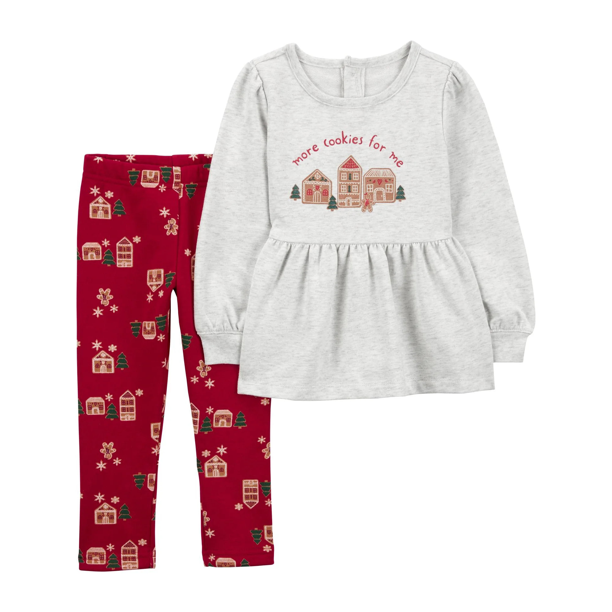 Carter's Child of Mine Toddler Girl Ginger Bread Set, 2-Piece, Sizes 12 Months - 5T | Walmart (US)