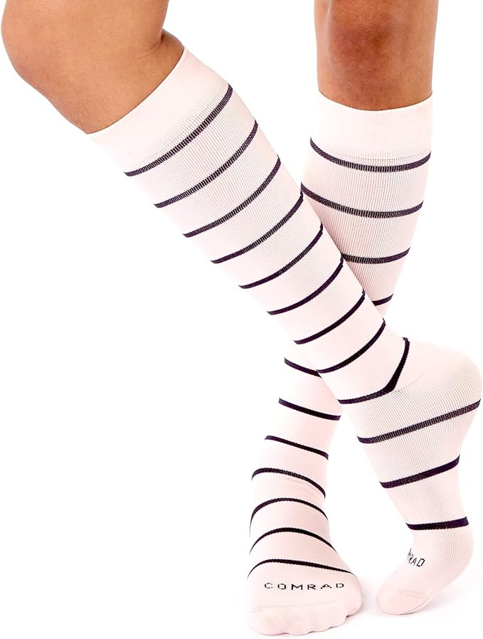 Comrad Nylon Knee High Socks - 15-20mmHg Graduated Compression Socks - Soft & Breathable Support ... | Amazon (US)