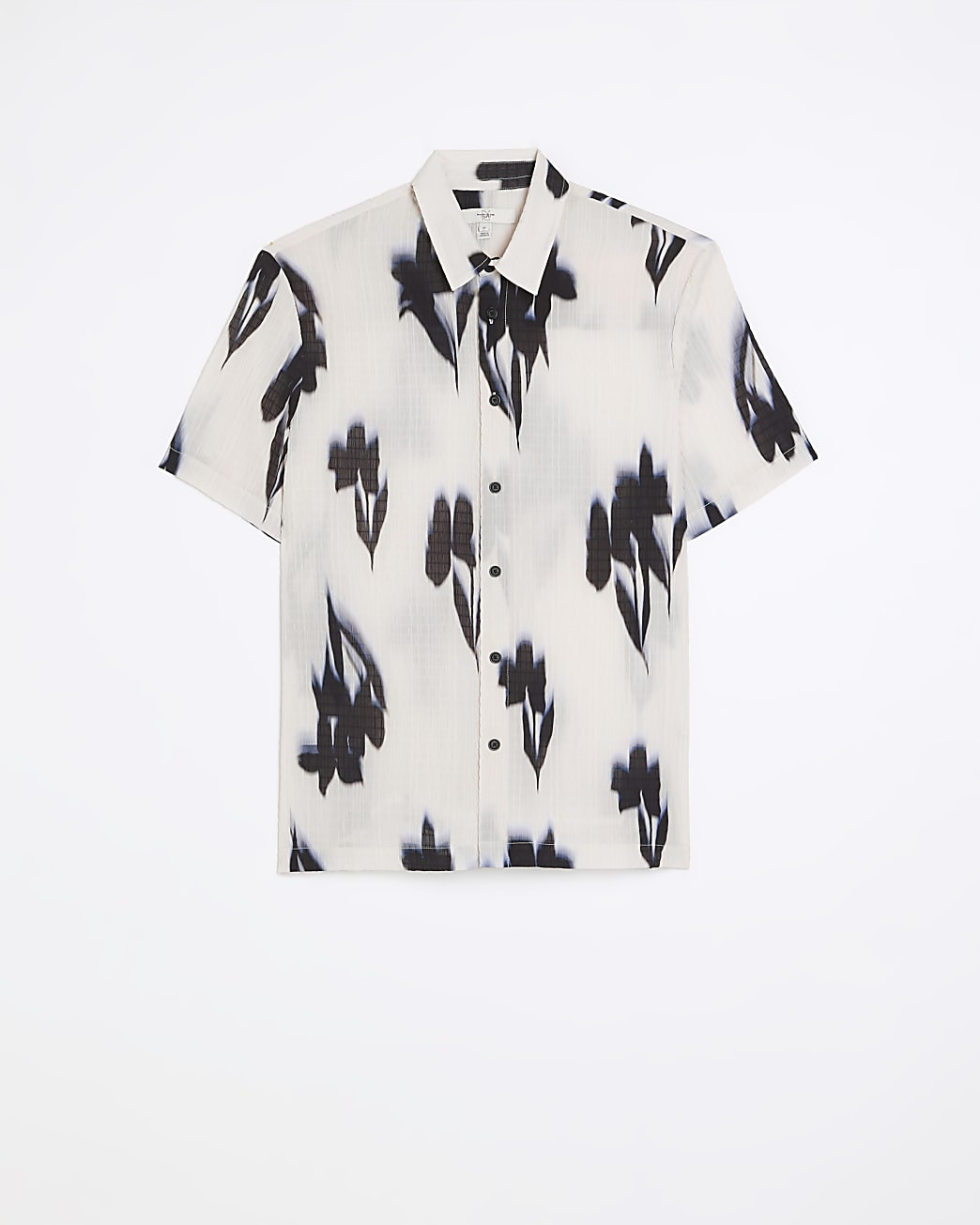 Ecru regular fit textured abstract shirt | River Island (UK & IE)