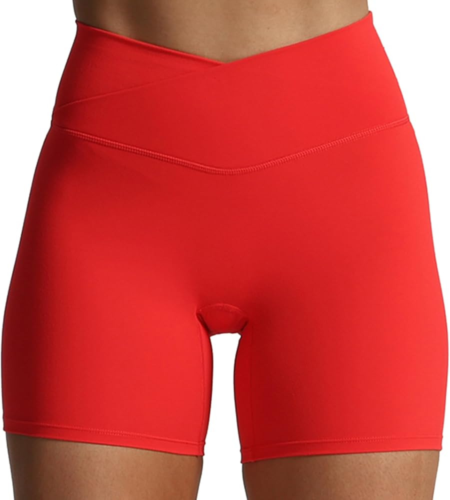Aoxjox Trinity Workout Biker Shorts for Women Cross-Waist Crossover High Waisted Tummy Control At... | Amazon (US)