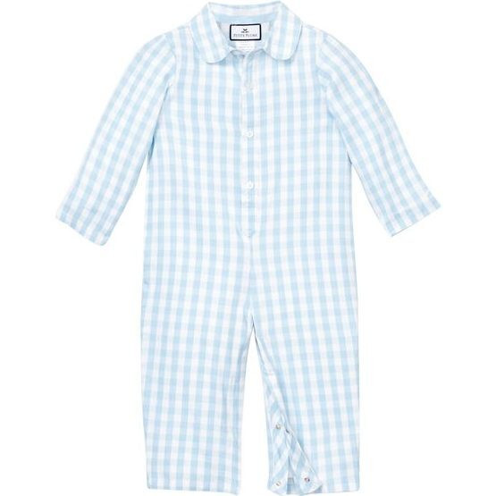 Light Blue Gingham Romper | Maisonette