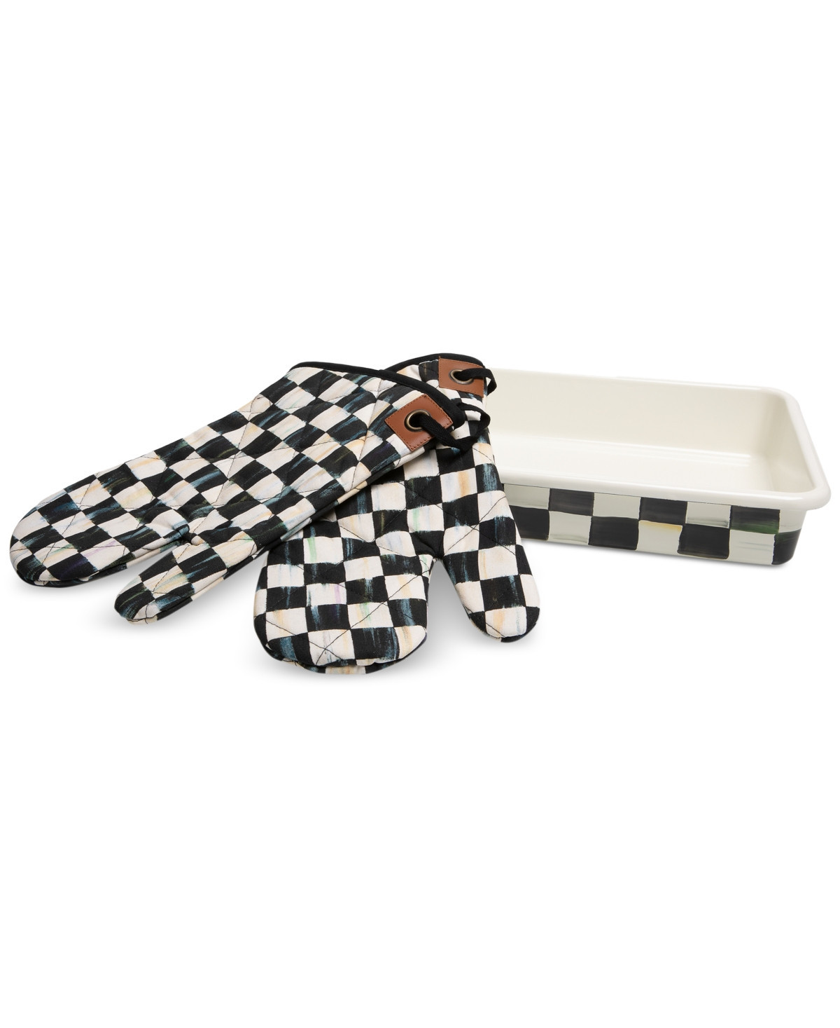 Mackenzie-Childs Courtly Check Baking Pan & Oven Mitt Baking Set | Macy's
