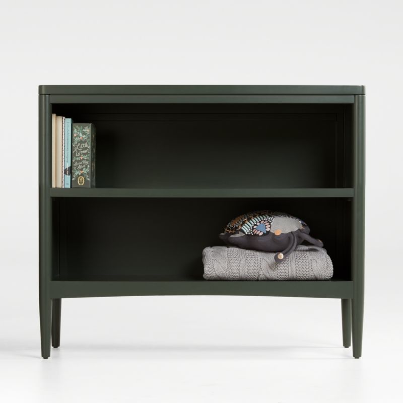 Hampshire Small Olive Green Wood 2-Shelf Kids Bookcase + Reviews | Crate & Kids | Crate & Barrel